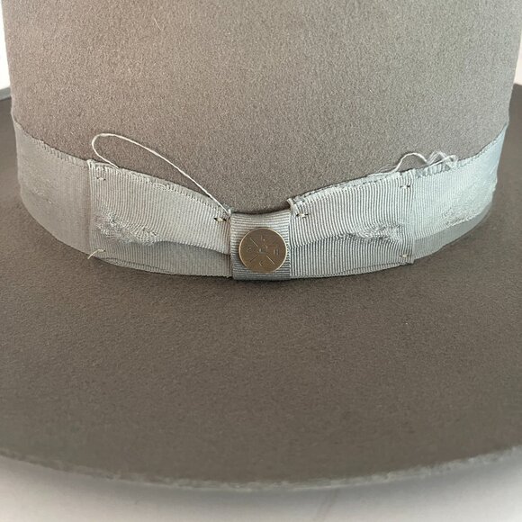 Two Roads Hat Co Delmar Distressed Fedora Size 59Large Olive 100% Wool - Picture 5 of 15